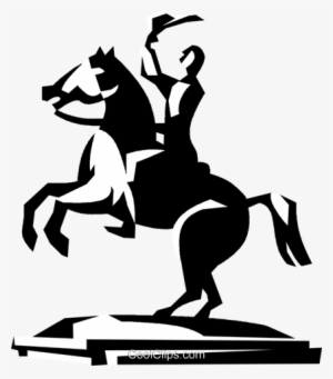 Statue Of A Man On A Horse - Man On Horse Vector