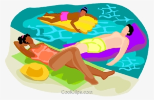 People Relaxing In The Pool Royalty Free Vector Clip