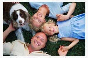 Is It Time For A Family Reunion, Birthday Party, Baby - Family With Dog Laying In Grass