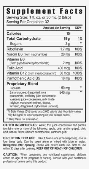 Supplement Facts For Zradical - Youngevity Ultimate Gluco-gel - 120 Capsules