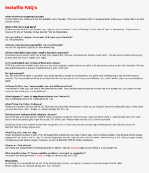 Instaflix Faq's When Do The Kiosks Get New Movies In - Film