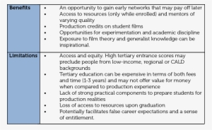 Benefits And Limitations Of Practical Production Experience