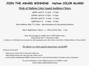 Color Guard Tryout Days - Engagement Party