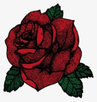 Rose Red Green Leaf Beautiful Aesthetic Tumblr Sticker - Snapchat Rose Sticker