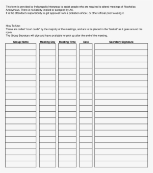 Blank Court Card Main Image - Proof Of Insurance