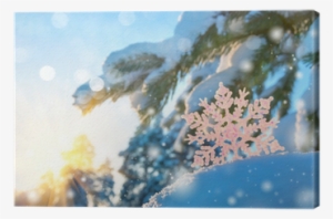 Cuadro En Lienzo De Fondo De Invierno Con Copos De - Winter