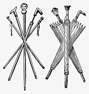 2688 Umbrelas Canes Victorian Era Free Vintage Clip - Illustration