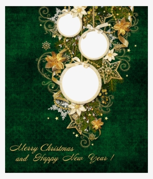 Merry Christmas Green Png Frame