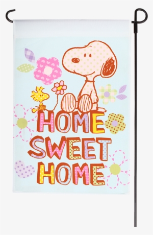 Spring Peanuts Home Sweet Home Garden Flag - Home Sweet Home Snoopy