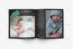 Kids Chalkboard Photo Album - Buggy Blue Boy Photo Birth Announcements