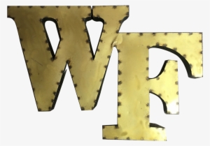 Wake Forest "wf" Logo Recycled Metal - Recycled Metal Wall Décor