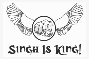 Wings With Clenched Fist Singh Is King - Line Art