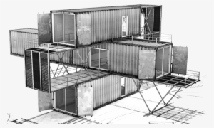 Shipping Container Building, Shipping Container Home, - Building Hand Sketch