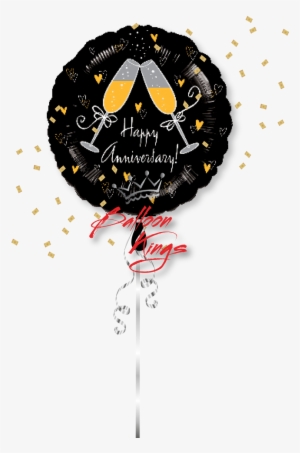 Happy Anniversary Toasting Champagne - Happy Anniversary Foil Balloon