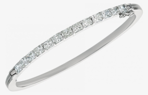 18kt White Gold Prong Set Radiant Diamond Bangle - Bangle