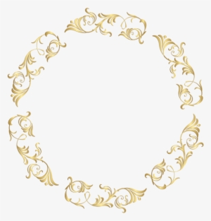 Gold Floral Border Frame Clip Art Image - Gold Olive Branch Png