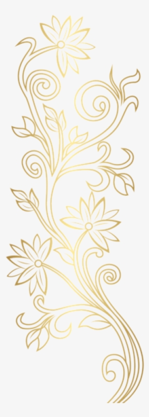 0, - Floral Pattern In Gold Png