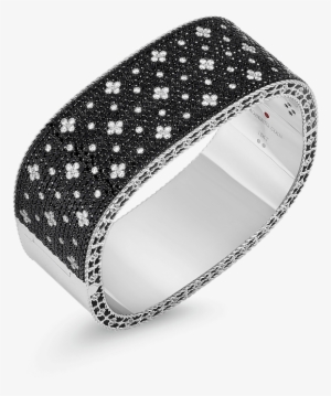 Roberto Coin Wide Bangle With Black And White Fleur - Bangle