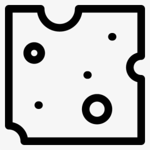 Cheese Slice With Holes Vector - Cheese Slice Black And White