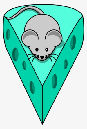Cartoon Mouse On Top Of A Cheese - Cartoon Mouse