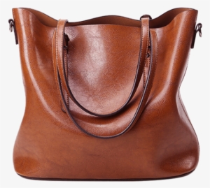 Leather Bag Png - Large Capacity Tote Oil Wax Handbag