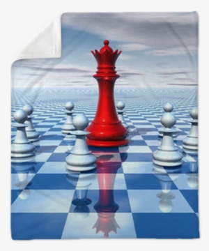 Beautiful 3d Abstraction With Blue Chessboard And Chess