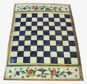 A 1765 Faïence Chessboard Made In Rouen, France - Primitive Fall Paintings