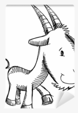 Farm Goat Sketch Doodle Vector Art Wall Mural • Pixers® - Ziege Doodle