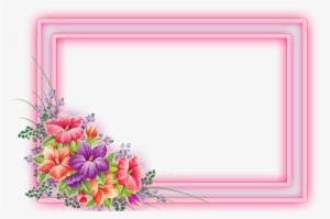 Png Frame With Flowers On A Transparent Background - Transparent Background Frames Png