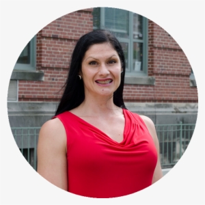 Woman In Red Dress Stands Outside Of Ramseyer Hall - Education