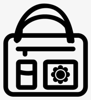 Baby Bag With Flower Design Vector - Baby Bag Icon