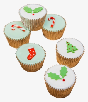 13 Tree And Holly Fairy Cakes - Cupcake