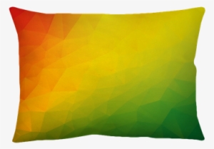 Abstract Triangular Red Yellow Green Background Throw - Cushion