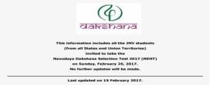 This Information Includes All The Jnv Students Invited - Dakshana Foundation