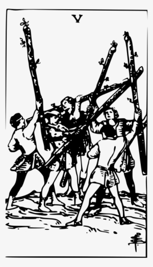 By Klaatu-tarot - Five Of Wands