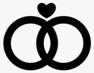 Marriage Rings Couple With A Heart Vector - Wedding Rings Icon Png