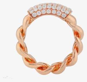 Cuban Link Ring With Diamonds