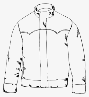 Black And White Jacket Clipart - Line Drawing Jacket