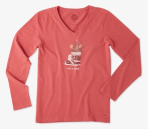 Women's Holiday Bootie Long Sleeve Crusher Vee - Life Is Good