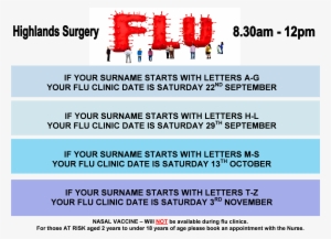 Highlands Surgery Png Urgent Surgery Schedul - Influenza