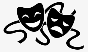 Theater Masks Silhouette - Theatre Clipart Black And White