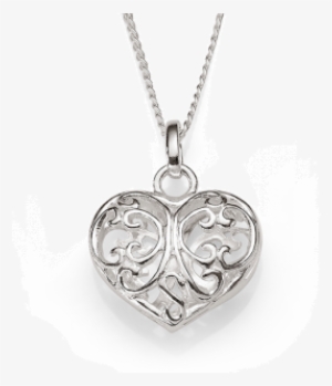 Sterling Silver Filigree Heart Pendant - Locket