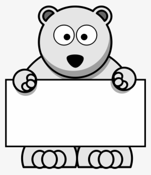 Cartoon Polar Bear Png Clip Library Library - Polar Bear Sign Clipart