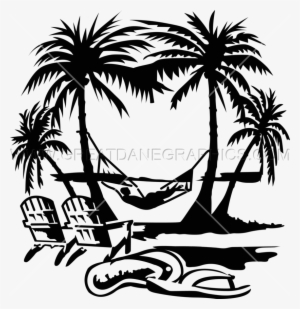 Palm Tree Beach Drawing At Getdrawings - Coconut With Hammock Beach Drawing