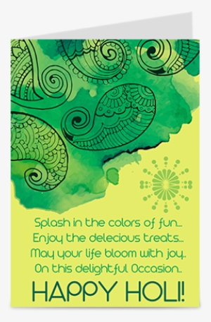 Green Paisley Holi Greeting Card - Diwali