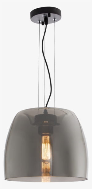 Metal Pendant With Smoke Colour Glass 1 X 60w / 11w - Pendant