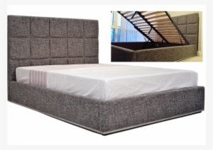 Glare Bed With Storage In Grey Tweed - Mobital Glare Gray Tweed Bed