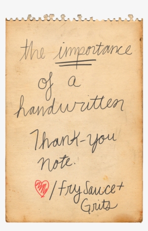Thank You Note, Thank You, Fry Sauce & Grits - Handwriting