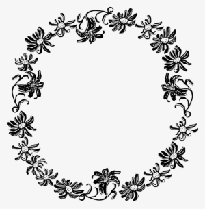 Png Black And White Stock Border Flowers Free Stock - Black And White Floral Border