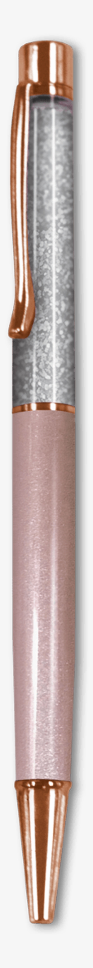 Rose Gold & Silver Glitter Pen - Rose